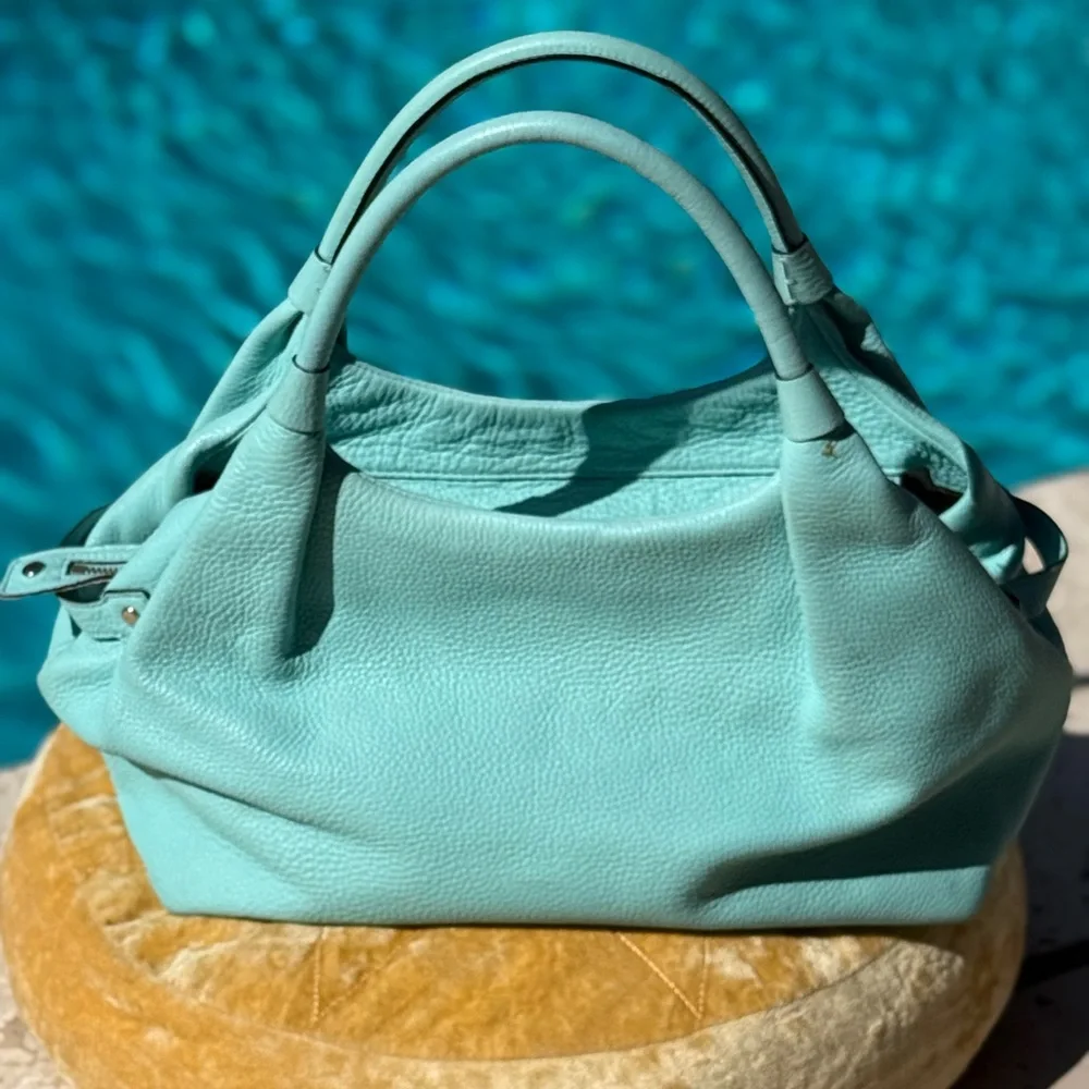 kate spade Aqua/Turquoise Leather Hobo Bag